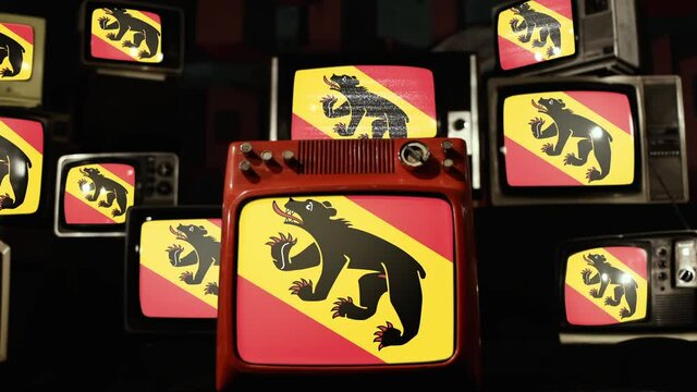 Flag of Bern, the de facto Capital of Switzerland, and Vintage Televisions.