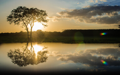 Fototapeta na wymiar Sunset reflection