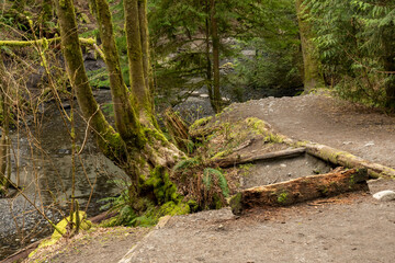 End of constructed trail above body of water