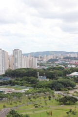 Fototapeta premium Cityscape with blue sky on a sunny day