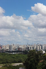 Fototapeta premium Cityscape with blue sky on a sunny day