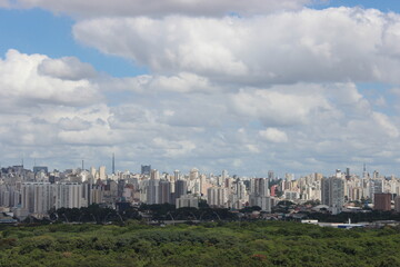 Cityscape with blue sky on a sunny day