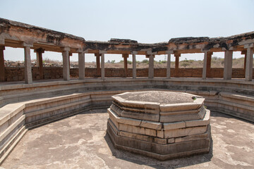 Ancient water pool in Hampi, Karnataka state, India