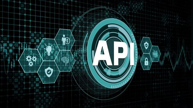 API - Application Programming Interface. Software development tool. Business, modern technology, internet and networking concept.