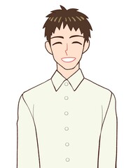 笑う男性のイラスト