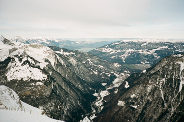 snow covered mountains