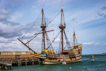 Foto op Plexiglas The Mayflower II ship in Plymouth. © Nathaniel Gonzales
