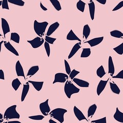 Fototapeta premium Pastel Floral Brush strokes Seamless Pattern Background