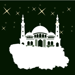 green mosque ilustration