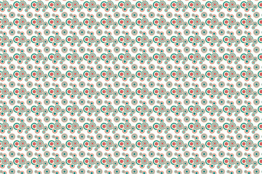 Patr&oacute;n  abstracto de figuras geom&eacute;tricas en colores verde y rojo sobre fondo blanco