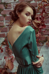 Fototapeta premium glamorous girl in elegant dress