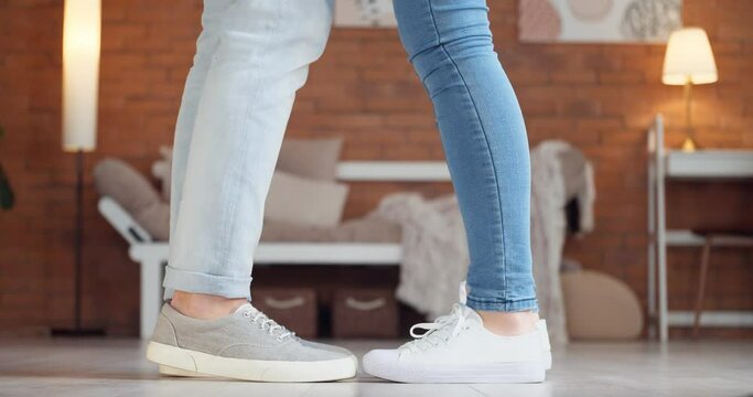 Teenage couple meeting at home