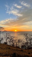 sunset over the river