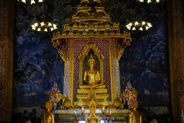 Buddha statue in the temple of Makutkasat, temple in Bangkok, Thailand