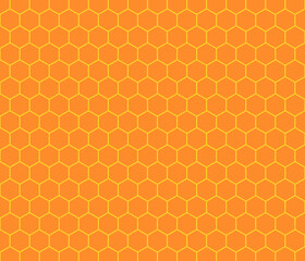 Patrón de hexágonos naranja con borde amarillo imitación de panal de abejas