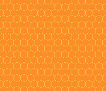 Patr&oacute;n de hex&aacute;gonos naranja con borde amarillo imitaci&oacute;n de panal de abejas