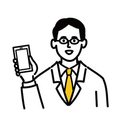 医師　医者　男性　ポップ　スマホ
