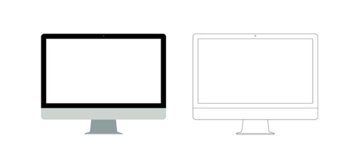 Computer, pc, laptop, desktop, monitor illustrations.