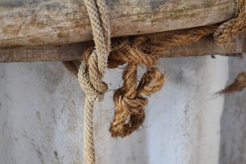 rope on a wooden background