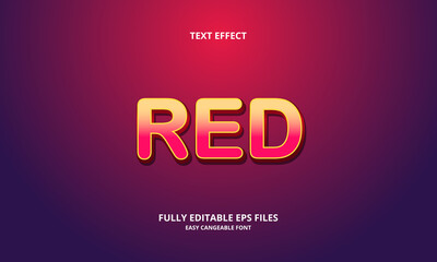 Editable text effect red title style