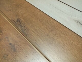 Laminated boards in a package. Floor coverings in packs.