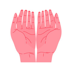 Gesture with two hands together. Vector hand illustrations.
