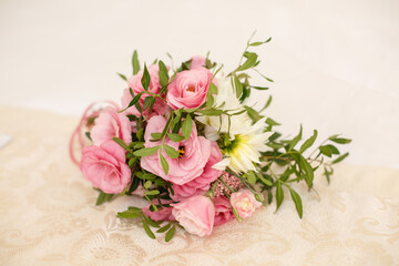 Gentle Bride's bouquet with rose flowers