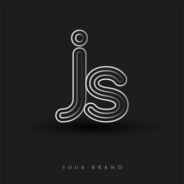 initial logo JS colored black and white with striped composition and lowercase, Vector logo design template elements for your business or company identity.