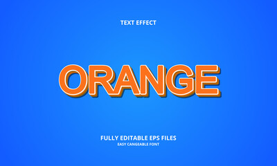 Editable text effect orange title style