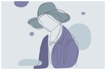 Women Wearing Hat Background Vector