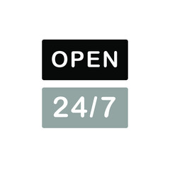 Illustration Vector graphic of 24/7 label icon