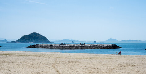 Beautiful beach at Roadside Station Kazahaya-no-sato Fuwari - Matsuyama, Ehime prefecture, Japan