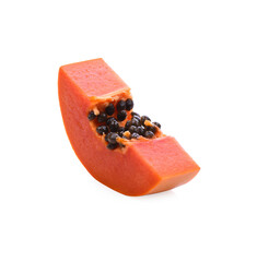 sliced of ripe papaya isolated on white background