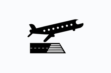 Airplane departure vector flat icon. Isolated plane take off, taking off emoji illustration