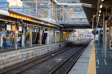 Obraz premium train station in the city