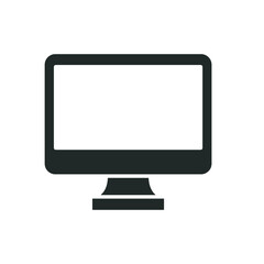 Monitor glyph icon. Simple solid style. Screen, tv, desktop computer display concept. Vector illustration isolated on white background. EPS 10.