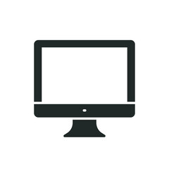 Monitor glyph icon. Simple solid style. Screen, tv, desktop computer display concept. Vector illustration isolated on white background. EPS 10.