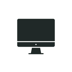 Monitor glyph icon. Simple solid style. Screen, tv, desktop computer display concept. Vector illustration isolated on white background. EPS 10.