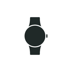 Smartwatch glyph icon. Simple solid style. Wearable, clock, electronic, digital smart watch technology concept. Vector illustration isolated on white background. EPS 10.