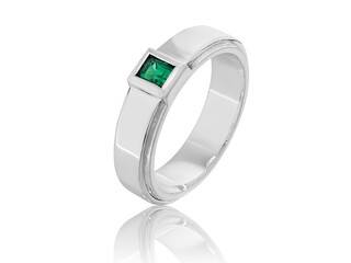 men ring with emerald jewelry with gemstone