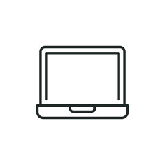 Laptop line icon. Simple outline style. Notebook, computer, pc, desktop, portable device concept. Vector illustration isolated on white background. EPS 10.