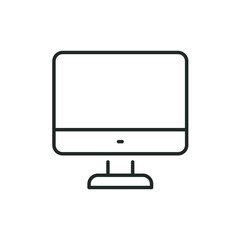 Monitor line icon. Simple outline style. Screen, tv, desktop computer display concept. Vector illustration isolated on white background. EPS 10.