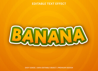 banana text effect template design with bold style and abstract background use for business brand logo and sticker