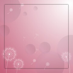 Abstract pink background with dandelion