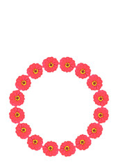 Summer bright frames of floral motifs - gerbera flowers. Cover for a book or notepad, postcard.