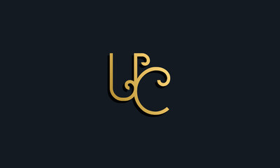 Luxury fashion initial letter UC logo.