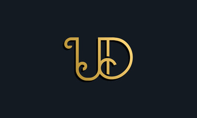 Luxury fashion initial letter UD logo.