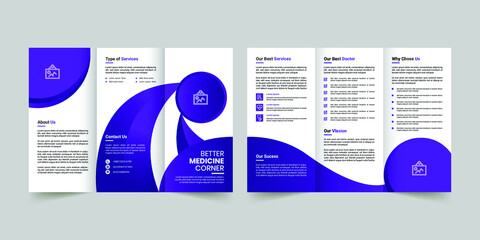 Medical or healthcare trifold brochure template