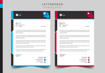 Professional and official Letterhead design template, colorful abstract letterhead, trendy letterhead template.
