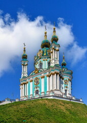 Fototapeta na wymiar St. Andrew Church in Kyiv, Ukraine